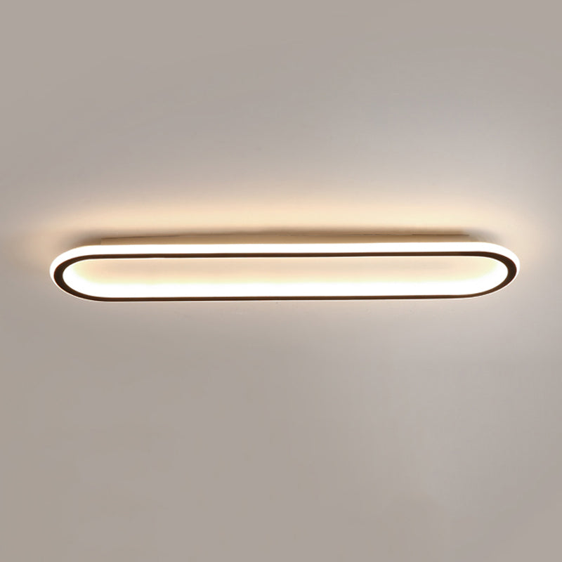 Oval Shape Metal Flush Ceiling Light Modern Style 1 Light Flush Ceiling Light Fixtures