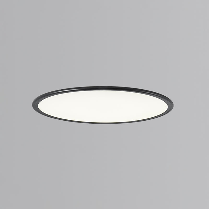 Modern Style Round Ceiling Fixture Metal 1 Light Ceiling Mounted Light in Black