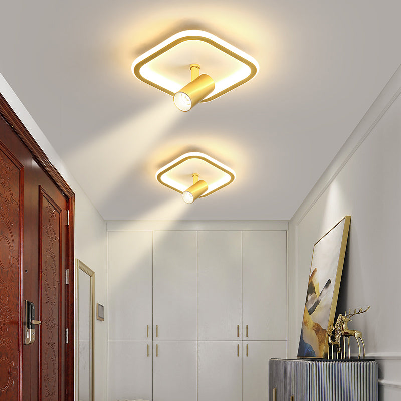 Geometric Shape Metal Flush Ceiling Light Modern 2-Lights Flush Ceiling Light Fixtures