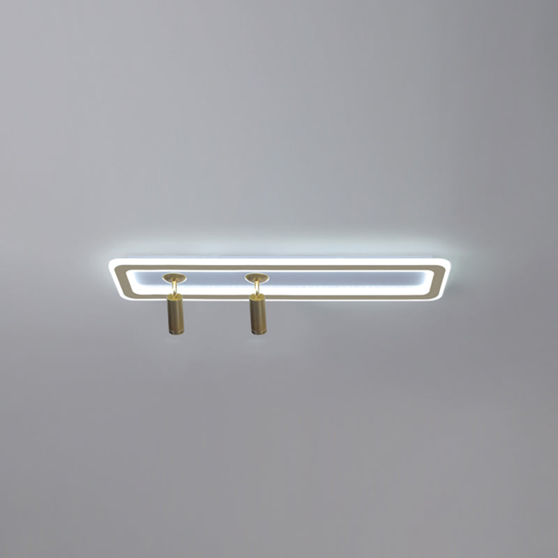 Metal Square Flush Ceiling Light Modern Multi-Lights Flush Ceiling Light Fixtures in Gold