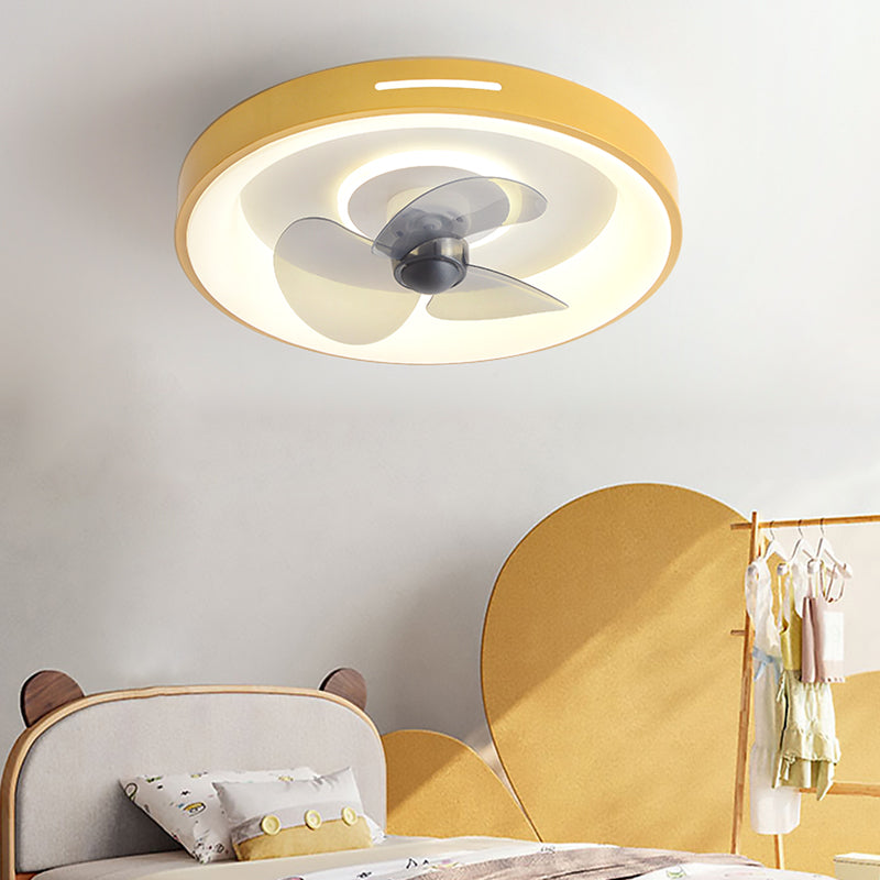 Modern Style Geometry Ceiling Fan Lamp Metal Single Light Ceiling Fan Lighting for Bedroom