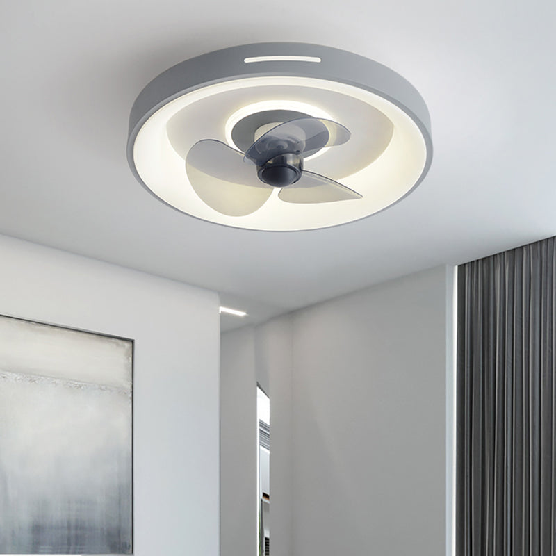 Modern Style Geometry Ceiling Fan Lamp Metal Single Light Ceiling Fan Lighting for Bedroom