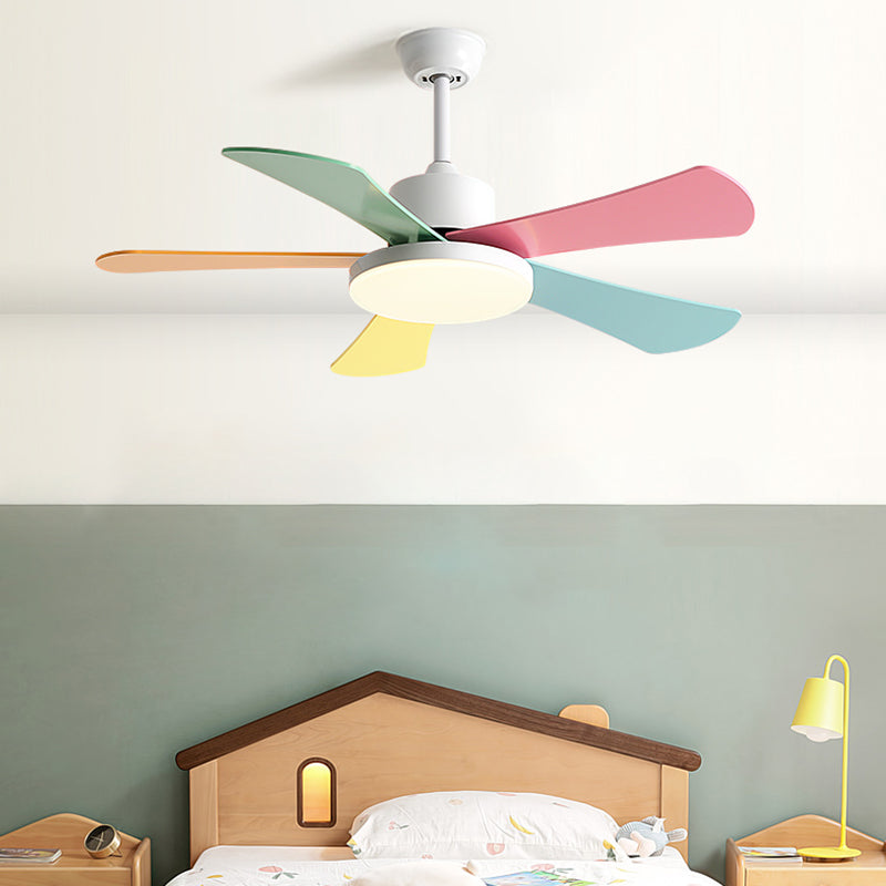 Metal Ceiling Fan Light Modern Style 1 Light Ceiling Fan Lamp for Bedroom