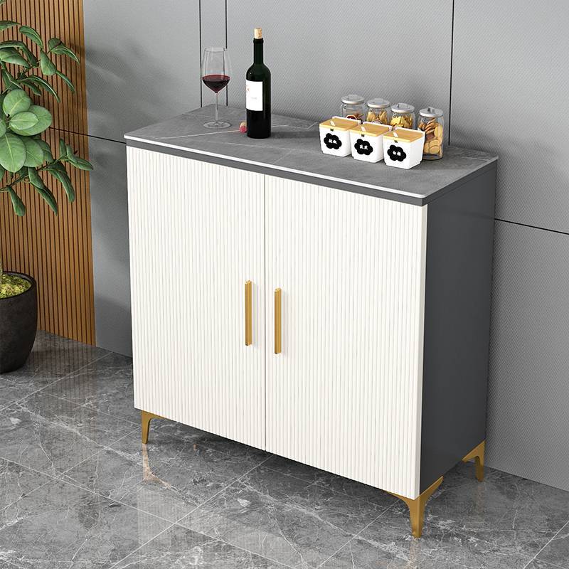 Glam Style Server Sintered Stone Top Server with Door for Living Room