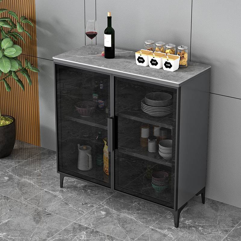 Glam Style Server Sintered Stone Top Server with Door for Living Room