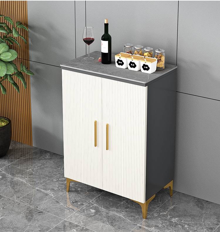 Glam Style Server Sintered Stone Top Server with Door for Living Room