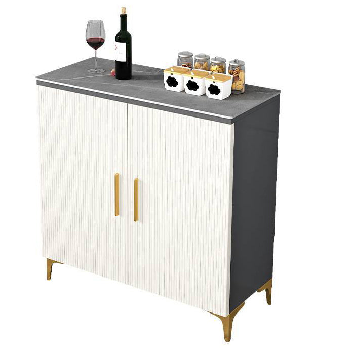 Glam Style Server Sintered Stone Top Server with Door for Living Room