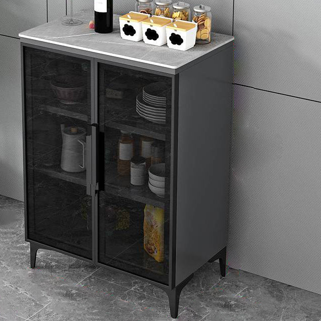 Glam Style Server Sintered Stone Top Server with Door for Living Room