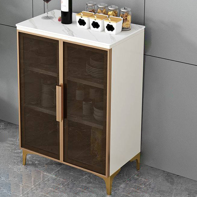 Glam Style Server Sintered Stone Top Server with Door for Living Room