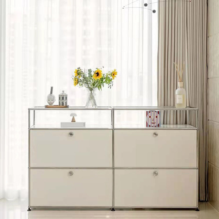 Modern Style Metal Sideboard White Colour Dining Sideboard for Living Room