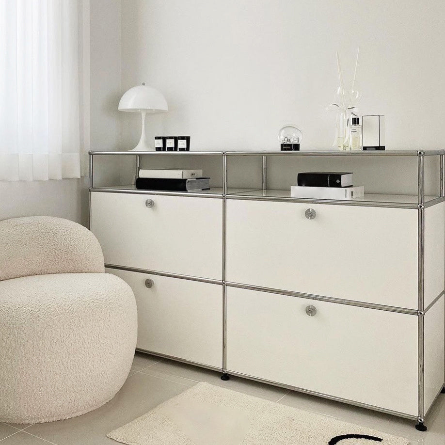 Modern Style Metal Sideboard White Colour Dining Sideboard for Living Room