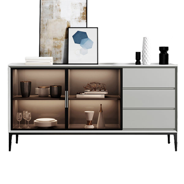 Glam 2-Door Sideboard Sintered Stone Top Sideboard for Living Room