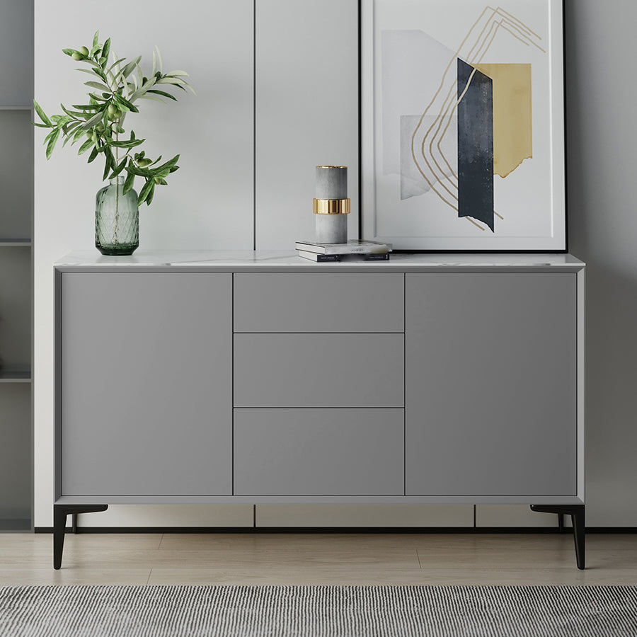 Glam 2-Door Sideboard Sintered Stone Top Sideboard for Living Room