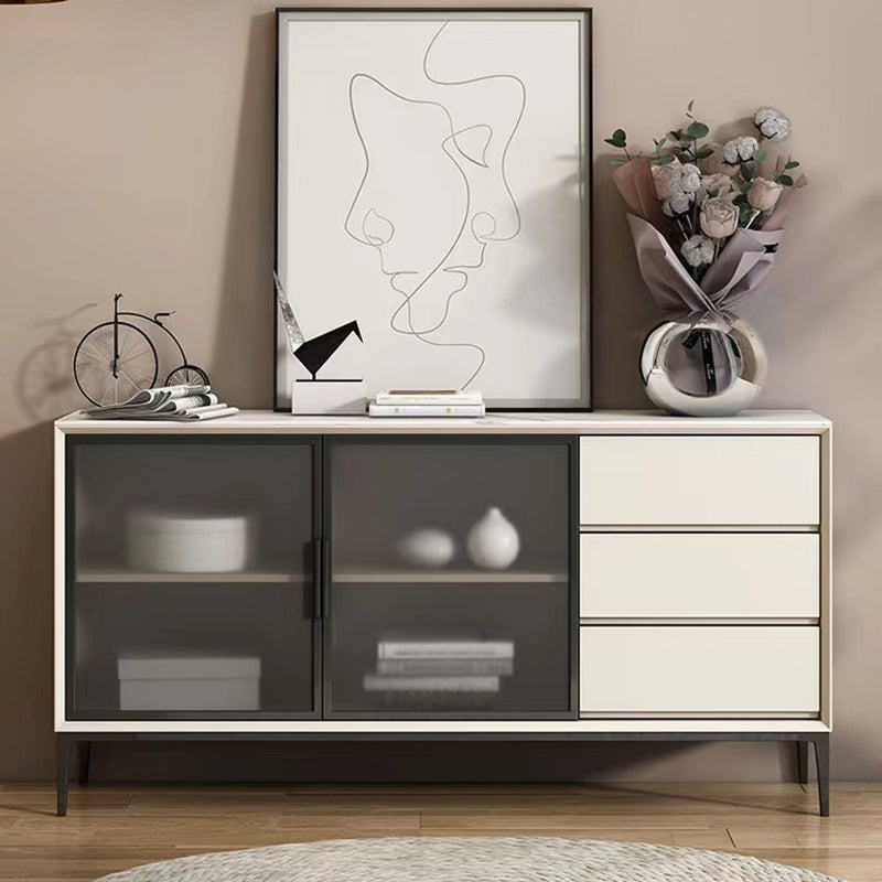 Glam 2-Door Sideboard Sintered Stone Top Sideboard for Living Room