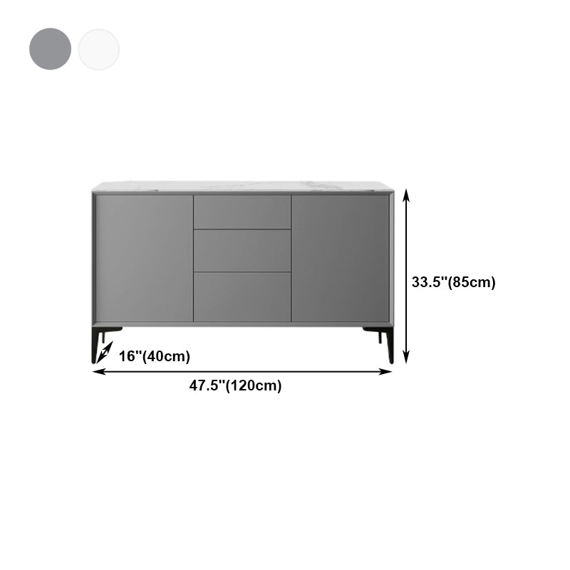 Glam 2-Door Sideboard Sintered Stone Top Sideboard for Living Room