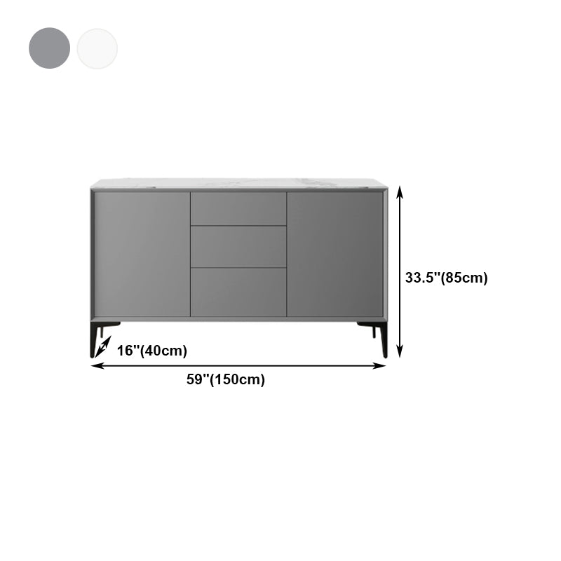 Glam 2-Door Sideboard Sintered Stone Top Sideboard for Living Room