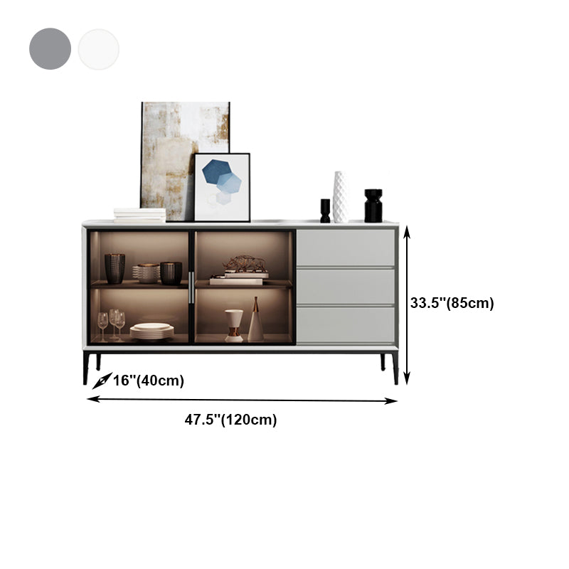 Glam 2-Door Sideboard Sintered Stone Top Sideboard for Living Room