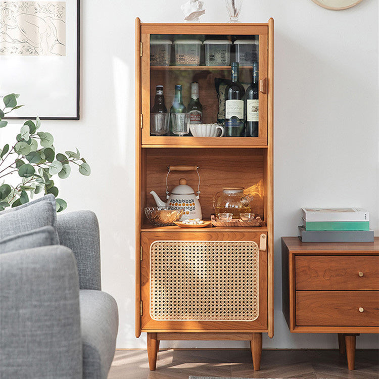 51.18"H Sideboard Contemporary Style Solid Wood Dining Server with 2 Doors