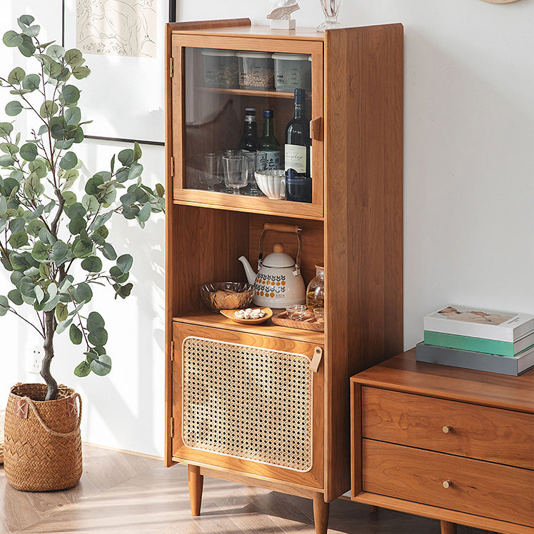 51.18"H Sideboard Contemporary Style Solid Wood Dining Server with 2 Doors