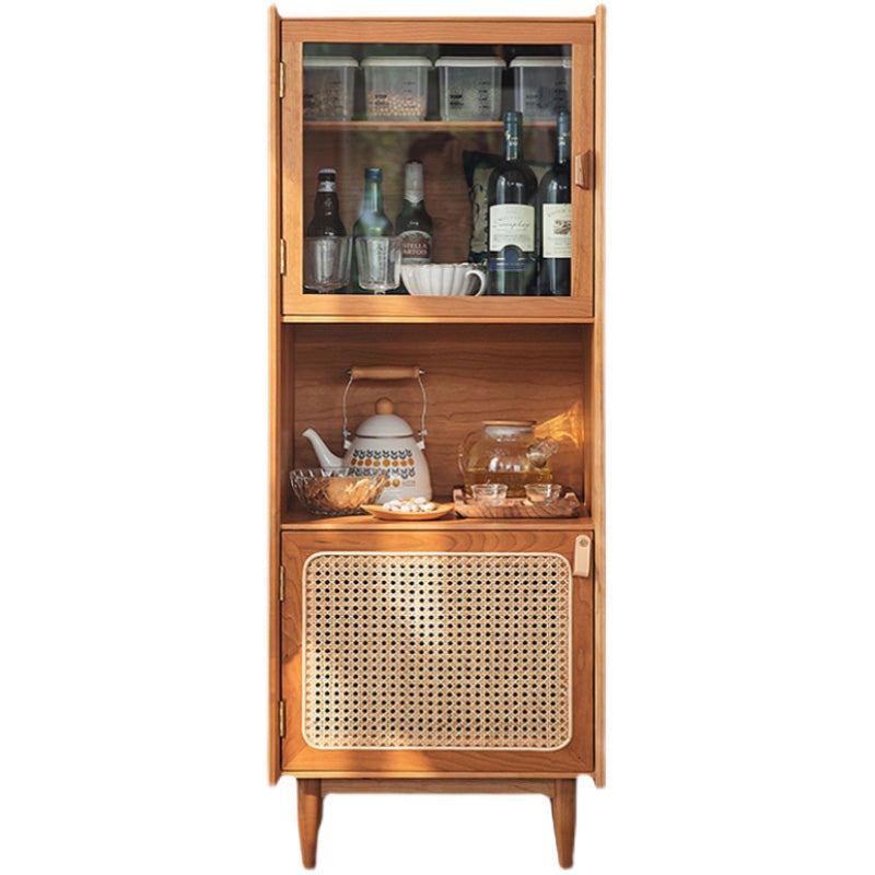 51.18"H Sideboard Contemporary Style Solid Wood Dining Server with 2 Doors