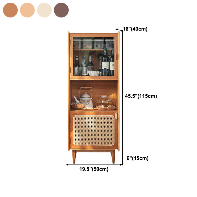 51.18"H Sideboard Contemporary Style Solid Wood Dining Server with 2 Doors