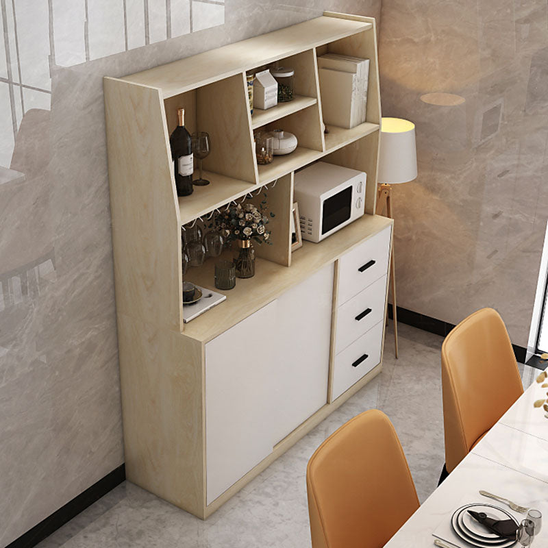 Contemporary Manufactured Wood Server Dining Room Server with Door and Drawer