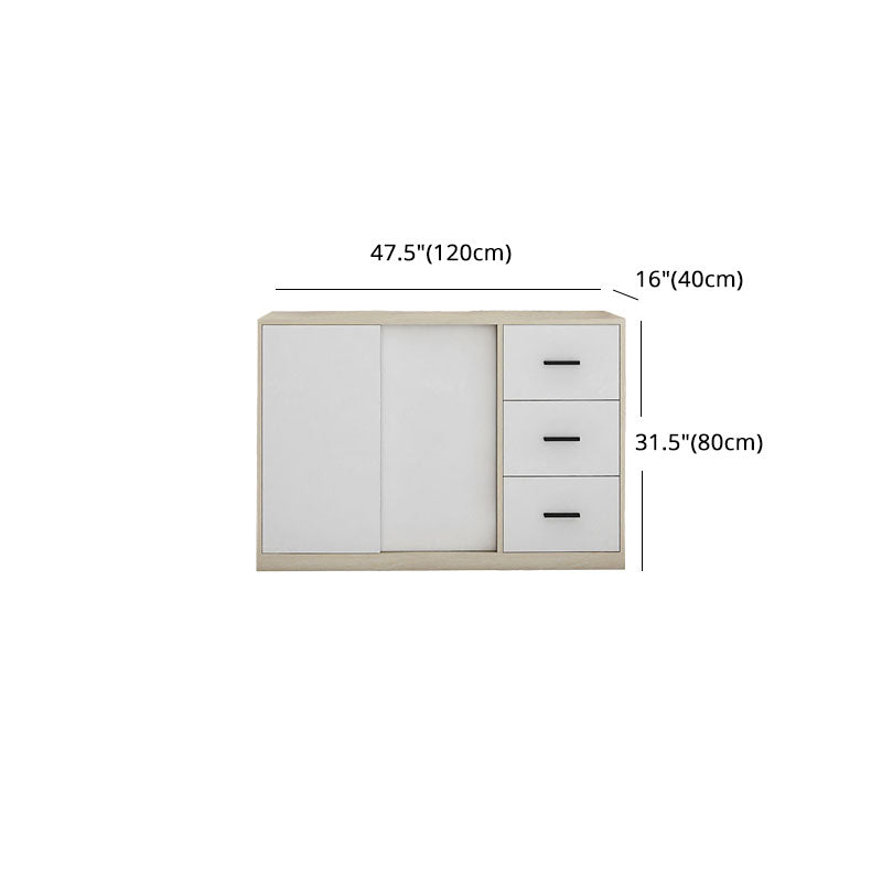 Contemporary Manufactured Wood Server Dining Room Server with Door and Drawer