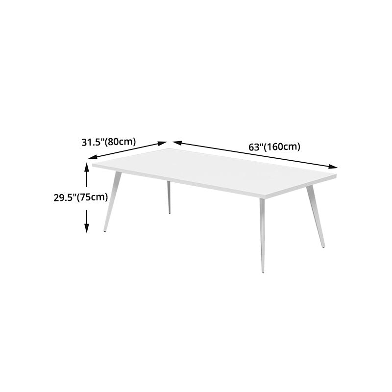 Contemporary Manufactured Wood Office Desk Rectangular Desk with Metal Legs