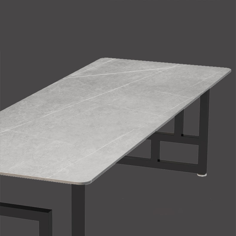 Rectangular Home Writing Desk Industrial Style Stone Office Desk