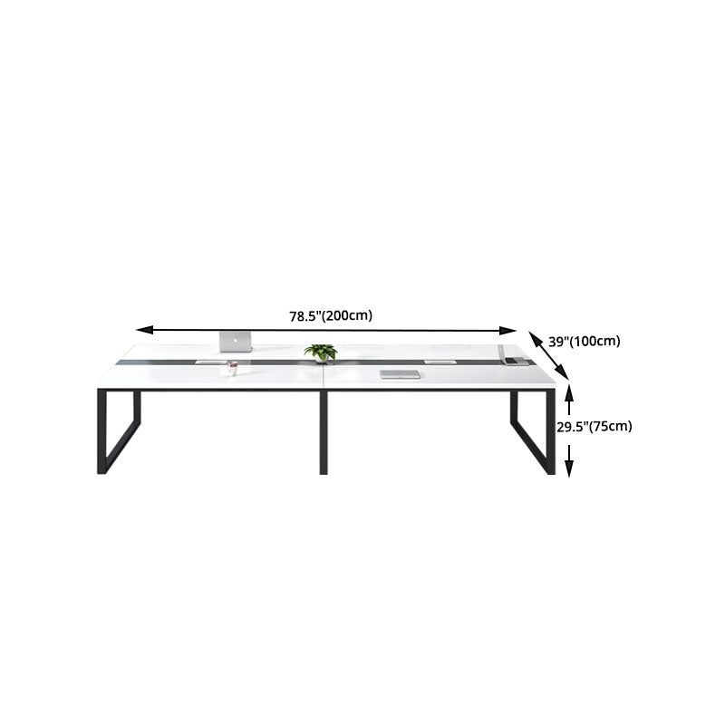 Modern Manufactured Wood Office Desk Rectangular Desk with Sled Base