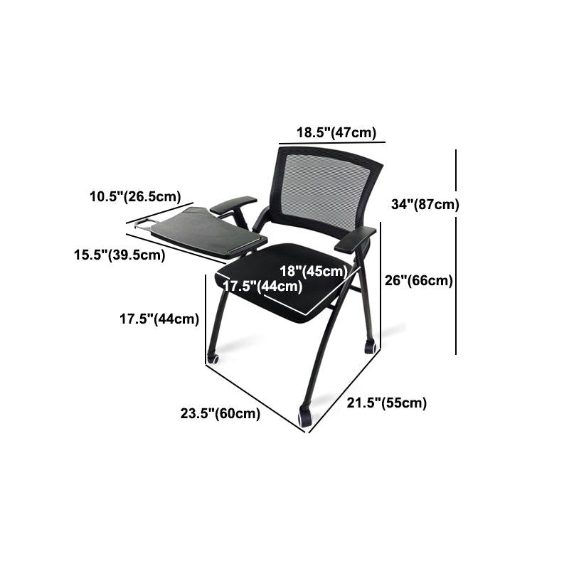 Mesh Mid Back Conference Chair Modern Style Fixed Arms Office Chair