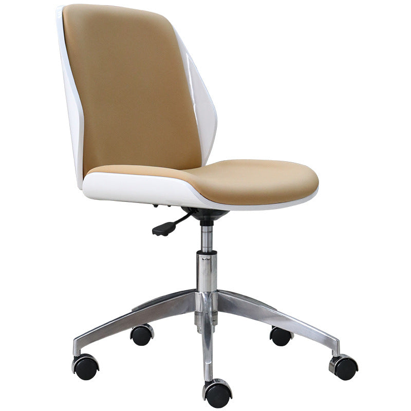 Armless Conference Chair with Chrome Frame Modern Leather Office Chair