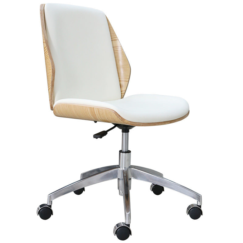 Armless Conference Chair with Chrome Frame Modern Leather Office Chair