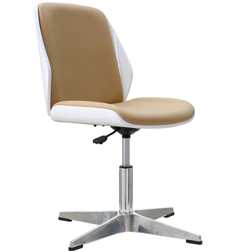 Armless Conference Chair with Chrome Frame Modern Leather Office Chair