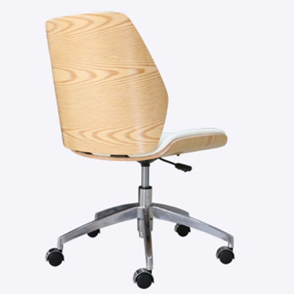 Armless Conference Chair with Chrome Frame Modern Leather Office Chair