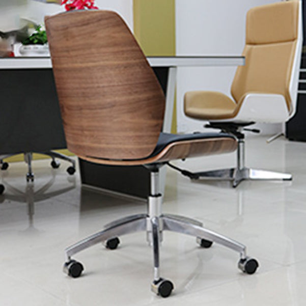 Armless Conference Chair with Chrome Frame Modern Leather Office Chair