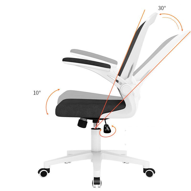 Contemporary High Back Chair Height-adjustable Mesh Chair with Wheels