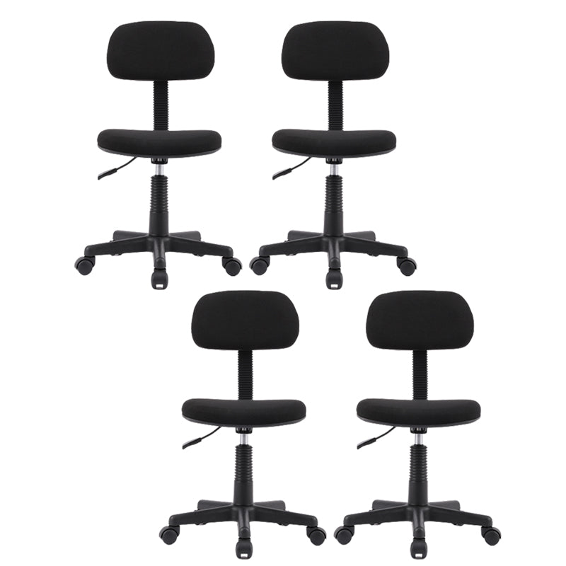 Contemporary Low-Back Swivel Chair Height-adjustable Armless Office Chair