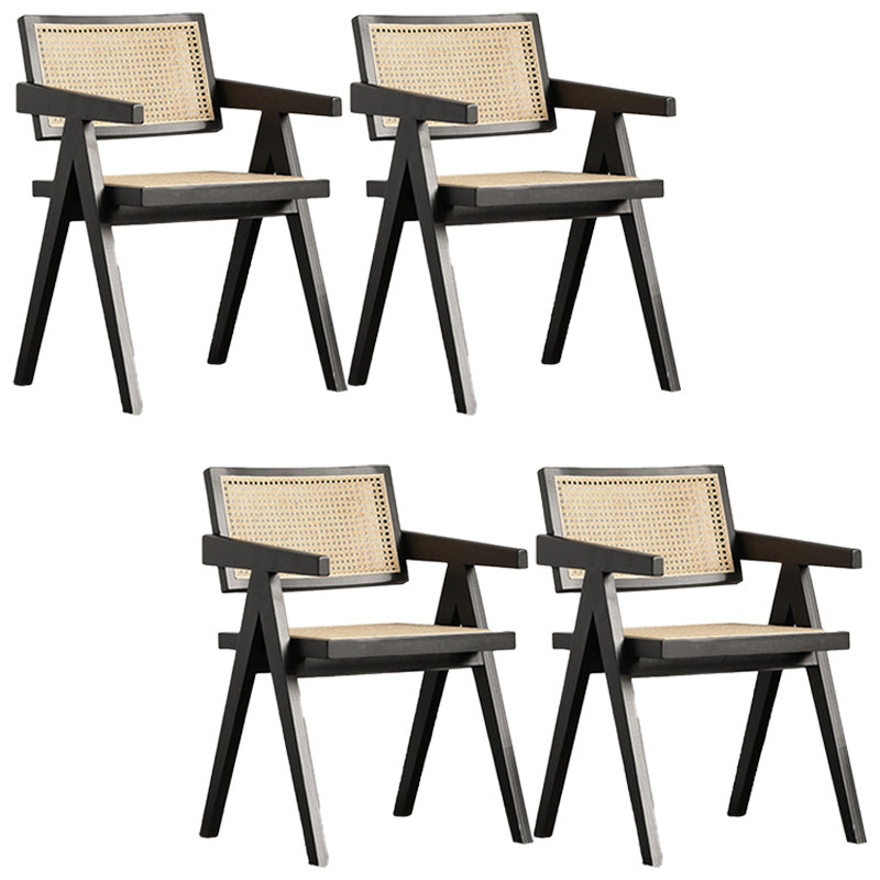 Modern Style Dining Chair Wooden Open Back Arm Chair for Home