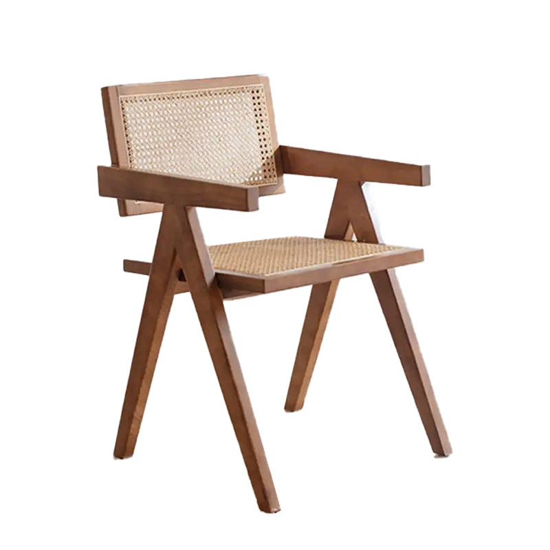 Modern Style Dining Chair Wooden Open Back Arm Chair for Home