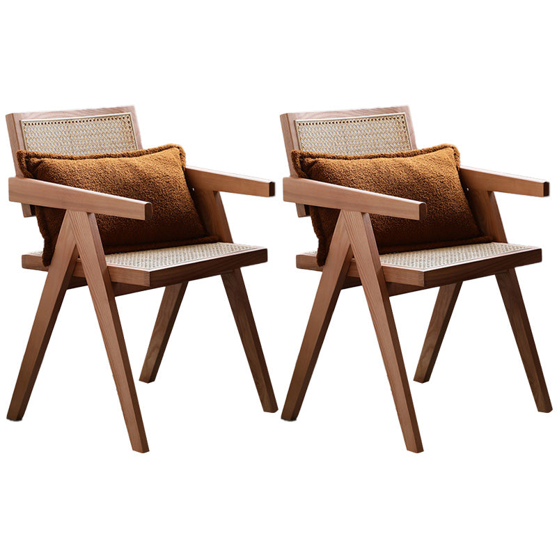 Modern Style Dining Chair Wooden Open Back Arm Chair for Home