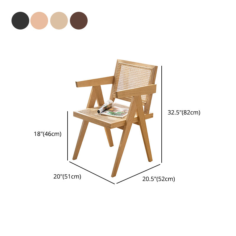 Modern Style Dining Chair Wooden Open Back Arm Chair for Home