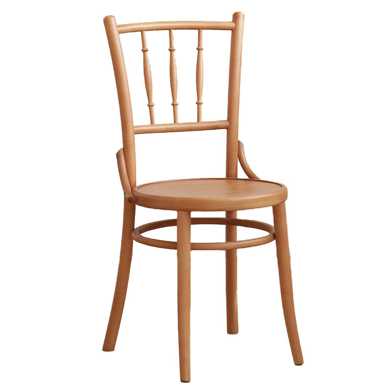 Traditional Style Side Chair Solid Wood Slat Back Dining Room Chair