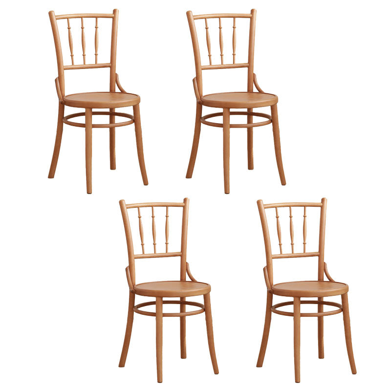 Traditional Style Side Chair Solid Wood Slat Back Dining Room Chair