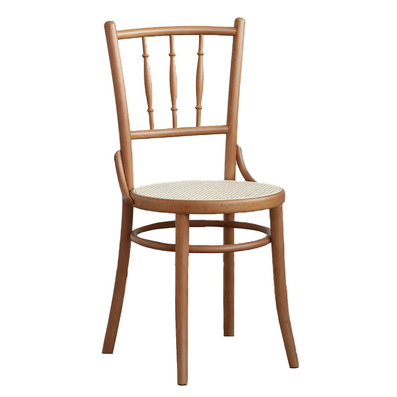 Traditional Style Side Chair Solid Wood Slat Back Dining Room Chair