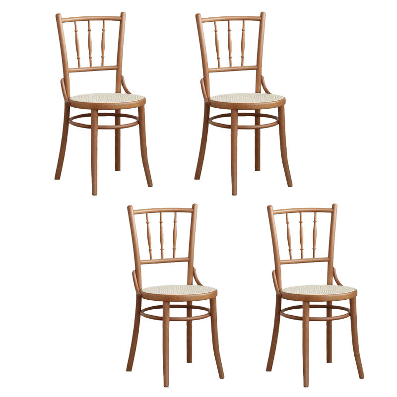 Traditional Style Side Chair Solid Wood Slat Back Dining Room Chair