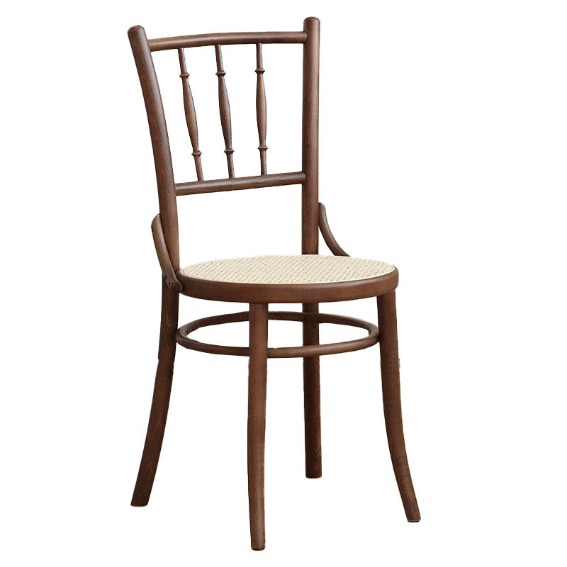 Traditional Style Side Chair Solid Wood Slat Back Dining Room Chair