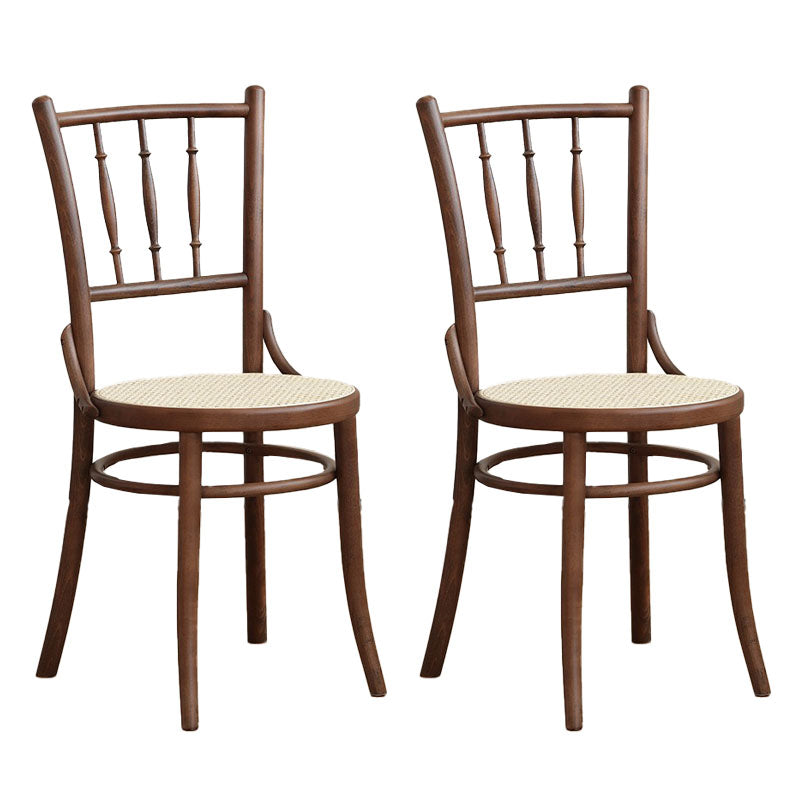 Traditional Style Side Chair Solid Wood Slat Back Dining Room Chair