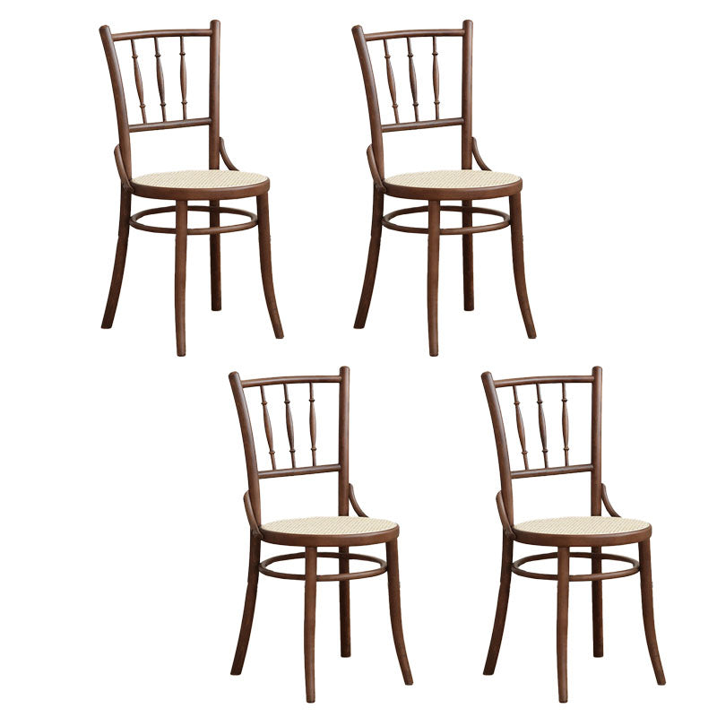 Traditional Style Side Chair Solid Wood Slat Back Dining Room Chair