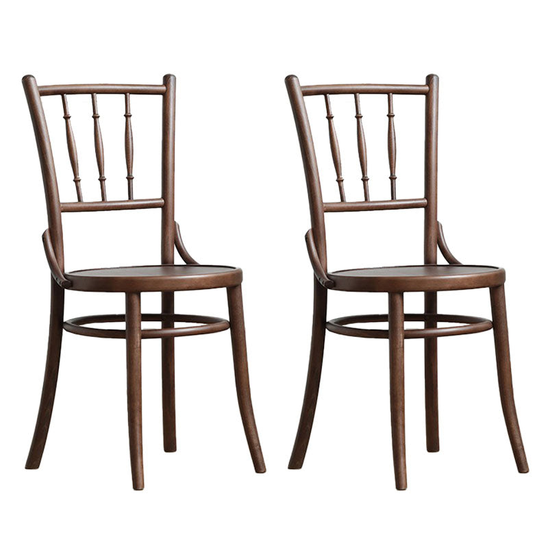 Traditional Style Side Chair Solid Wood Slat Back Dining Room Chair